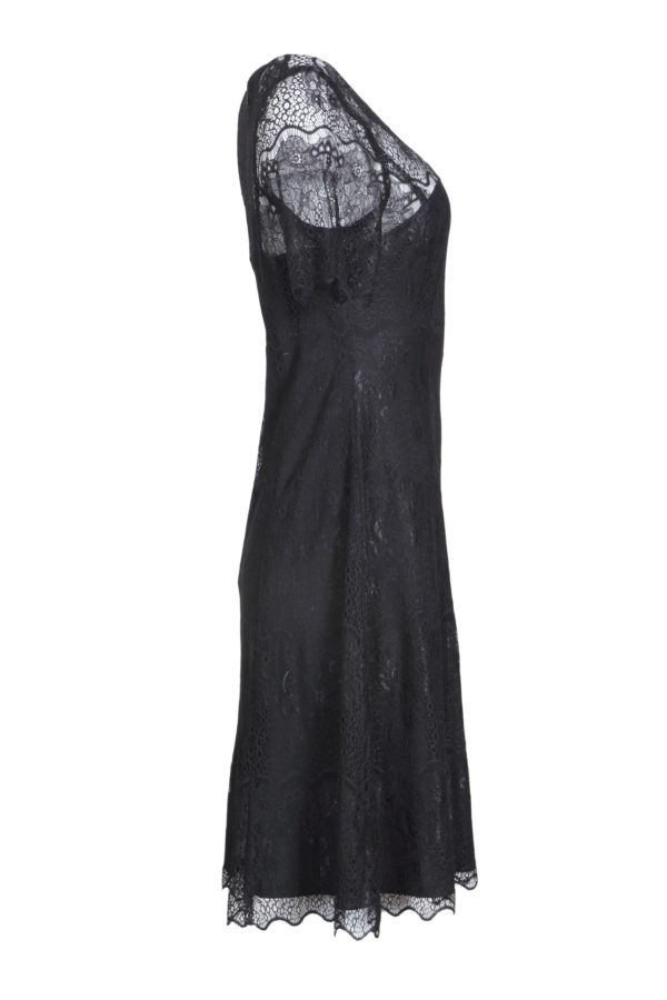 Dress, elastic lace, black