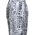 Wrap skirt Leo-Print, white-black, pure silk