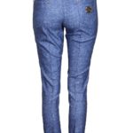 Jersey jeans, with gold studs in diamond style, denim look