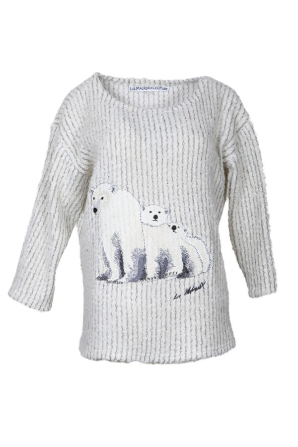 Oversize sweater with Alaska embroidery