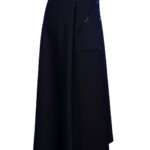 Maxi skirt, trap net with lacquer applications, black