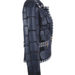 Jacket with embroidered due-colour classic border, navy pearl