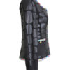 Croco jacket with nappa leather patches black