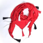 Scarf, Jersey with 17 Madeiraquasts red-black-white