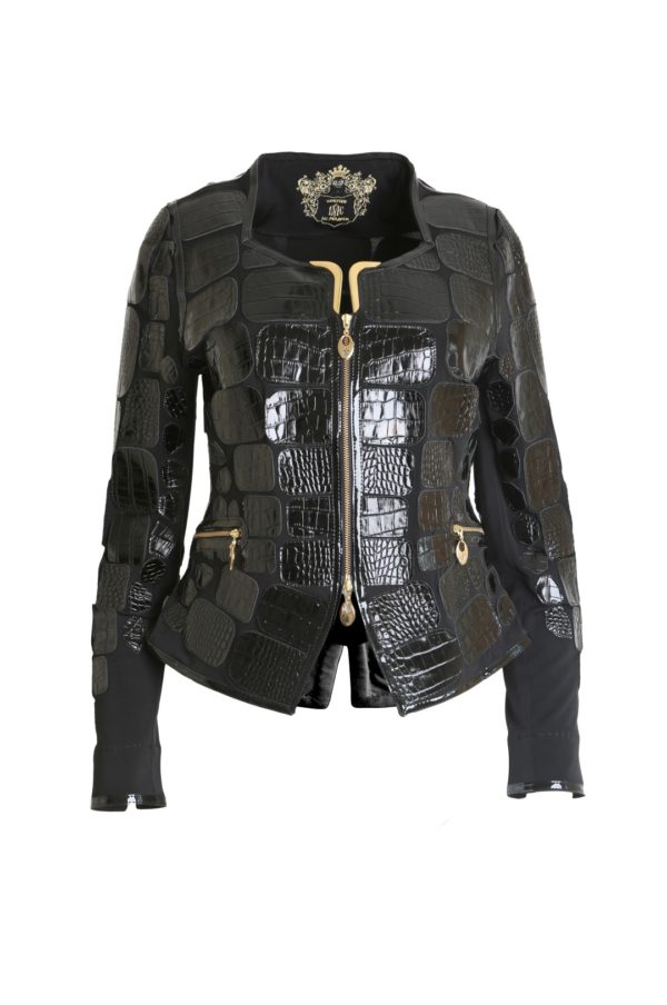 Croco jacket, with gold fittings black
