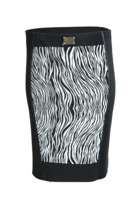 Skirt with zebra embroidery