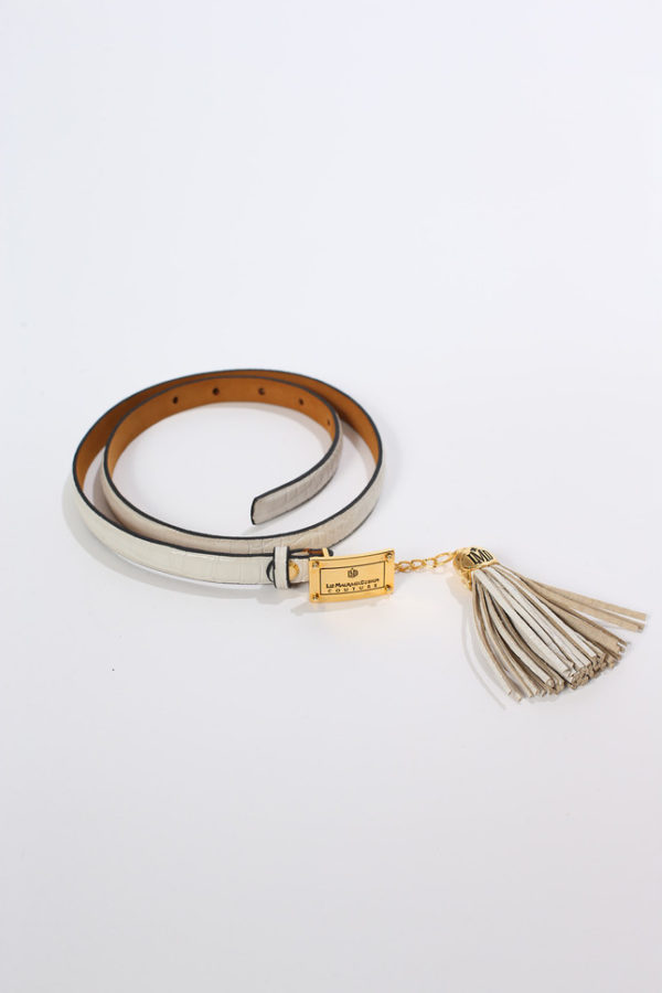 Belt Croco with leather pendant