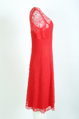 Dress elastic lace red