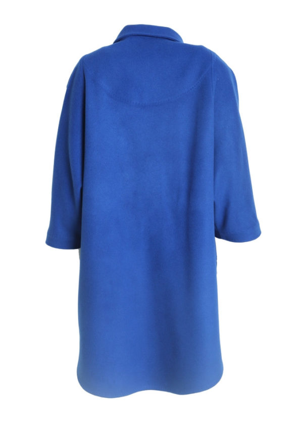 Coat, T-cut style, merino cashmere, royal blue