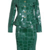 Emerald croco skirt with multipatches