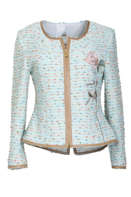 Bouclé jacket with baccarat embroidery
