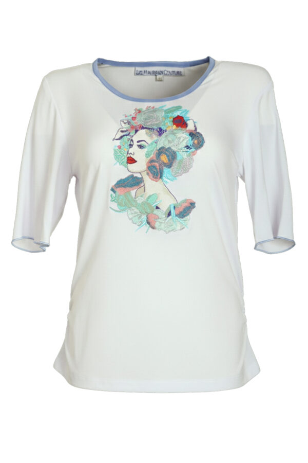 Shirt mit "Calypso-Model-embroidery", Kurzarm - 42