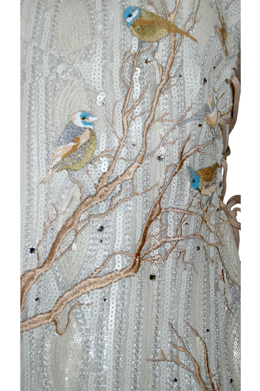 Dress Winter Birds-embroidery