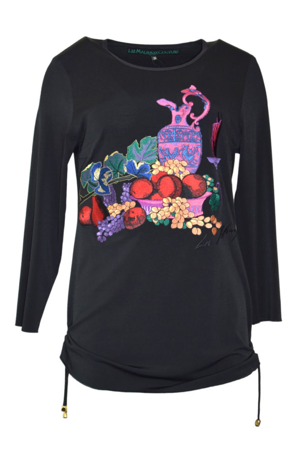 Shirt mit multicolor Still-Life-embroidery