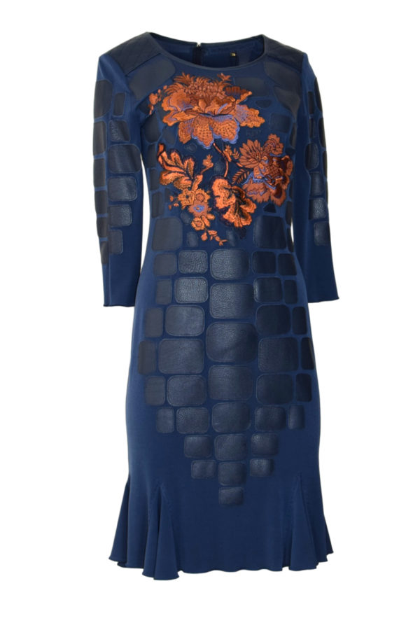 Kleid Nappaleder mit Paisley embroidery