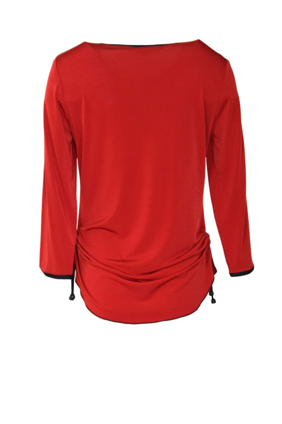 Shirt rot mit schwarzen Kontrasten