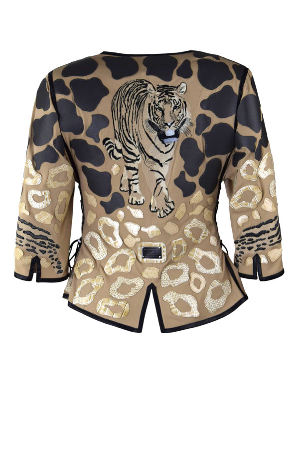 Jacke, Safari mit Tiger-embroidery und zweileirei Patches