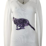 Pulli mit "gepard-embroidery", 100% Baumwolle