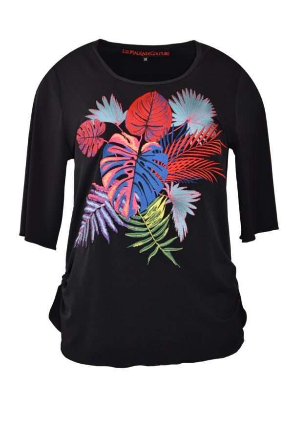 Shirt mit "amazonas-embroidery", Kurzarm