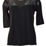 Couture Shirt, transpatent, "tupfen-embroidery, appliziert mit Kristallen von Swarovski