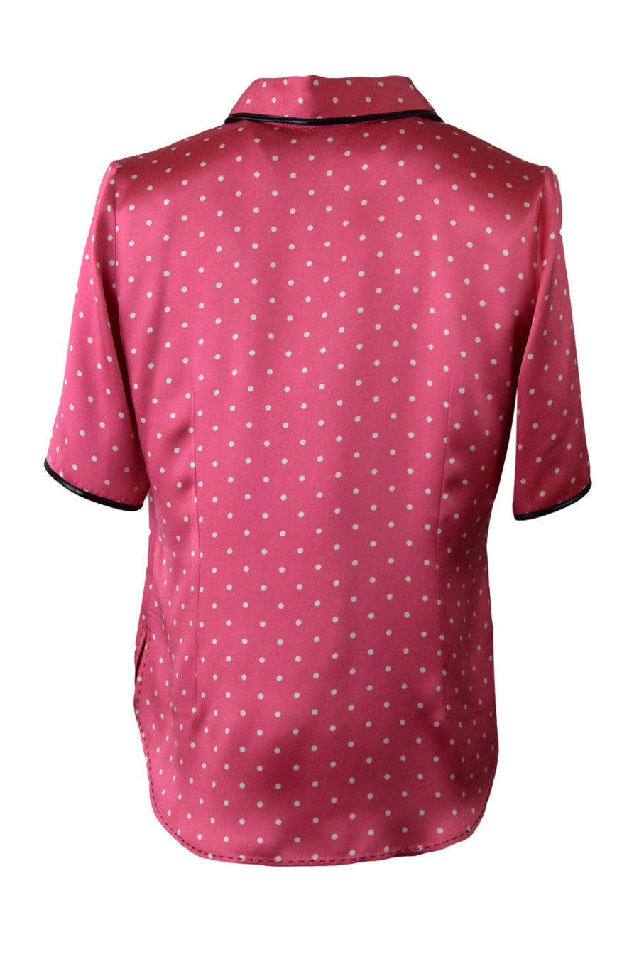 Bluse, Reine Seide, Satin mit Lackkontrasten,Kurzarm