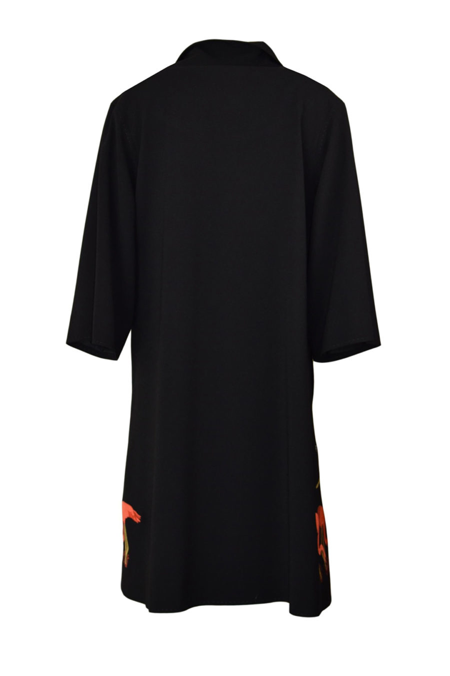 Mantel mit "flamingo-embroidery", Revers und Taschen