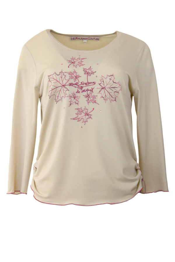 Shirt mit "four season-embroidery", Langarm