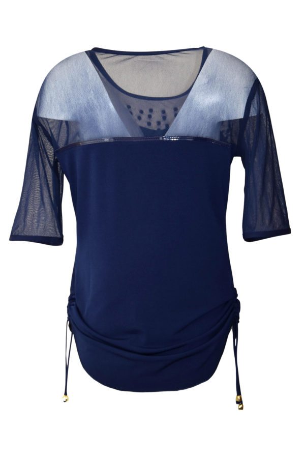 Couture Shirt, transpatent,"tupfen-embroidery, appliziert mit Kristallen von Svarovski