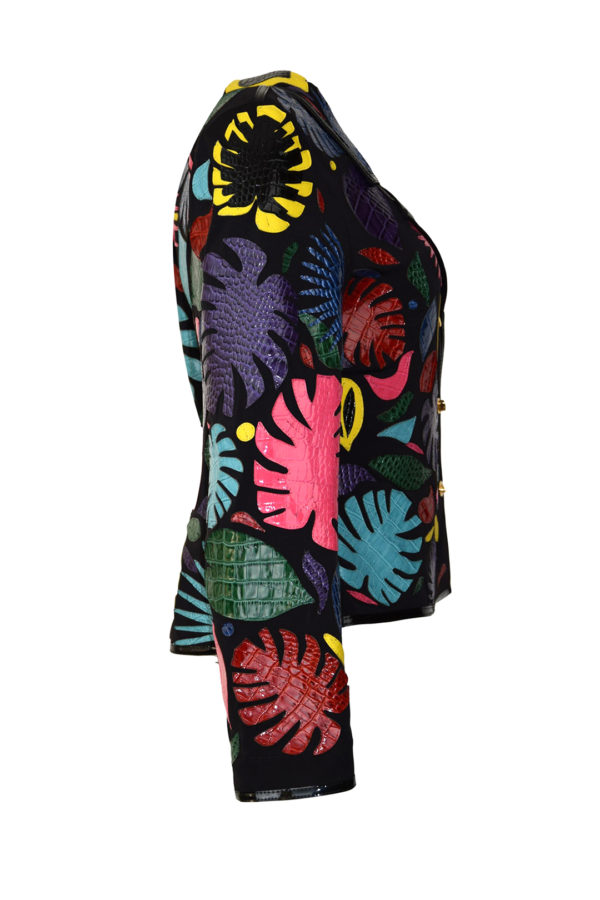 Jacke mit Amazonas-Krokoblättern in multicolor