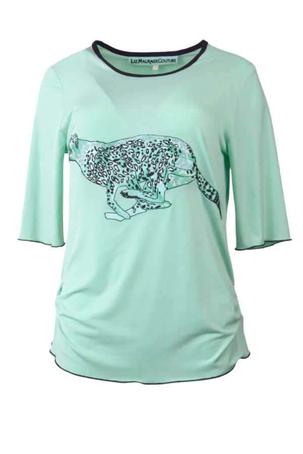 Shirt, Gepard-embroidery, Kurzarm