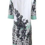 Tunika-Kleid, Reine Seide handbemalt mit Jersey Kontrasten