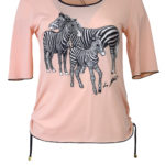 Shirt mit "zebra-embroidery", Kurzarm