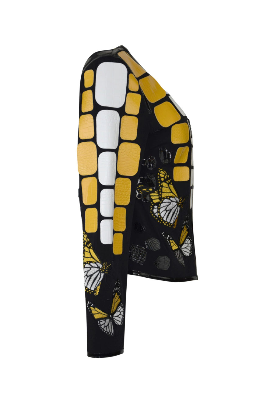 Krokojacke mit "butterfly-embroidery" und runden Halsausschnitt, Multisize