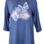 Longshirt, mit "tropical dream-embroidery", Viskose, Langarm