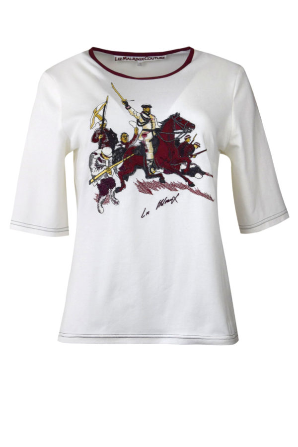 Shirt mit "cavalerie-embroidery", Kurzarm