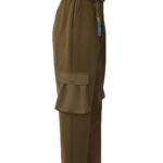 Cargo-Hose mit hoher Taille, Taschen, Länge 108 cm