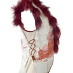 Weste mit "gobelin-embroidery" Nappalederpatches und Fuchsverbrämung, Multisize