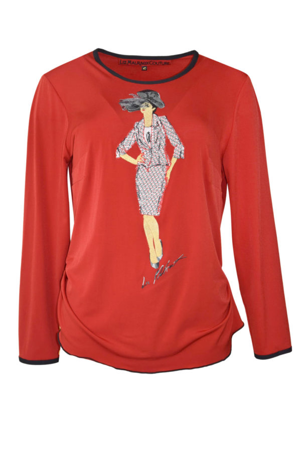 Shirt mit "Zoe-Model-embroidery", Langarm
