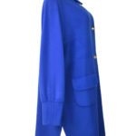 Mantel in T-Cut-Style mit vergoldeten Drehverschlüssen und mit Manchetten, Merino & Kaschmir