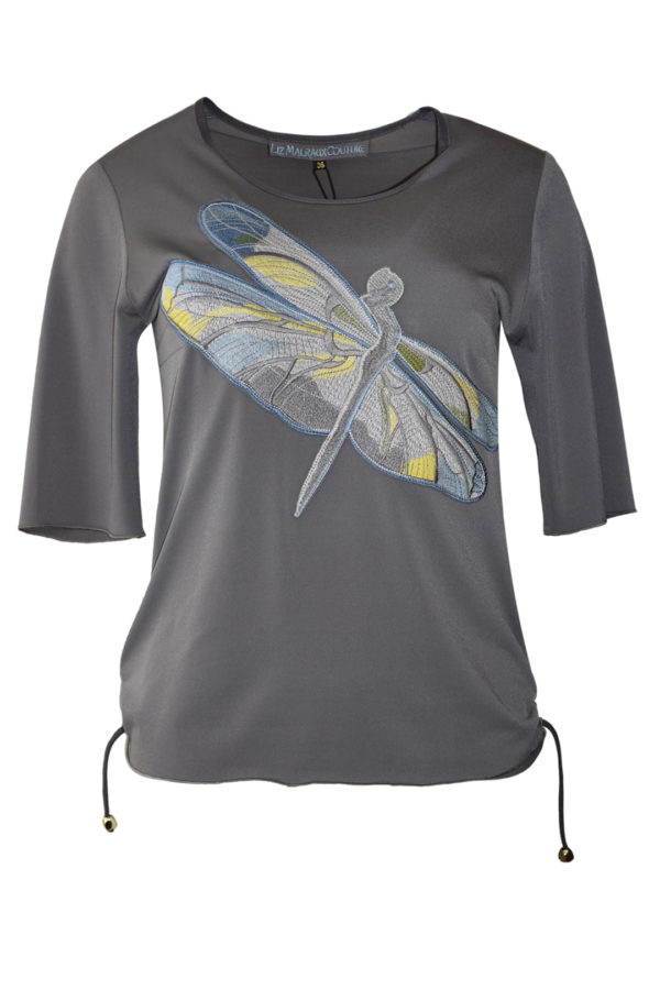 Shirt mit "Maxi Dragon Fly-embroidery", Kurzarm
