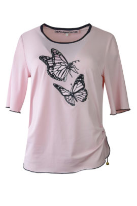 Shirt mit "maxi-butterfly-embroidery", Kurzarm