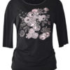 Shirt mit "flower-decor-embroidery", Kurzarm