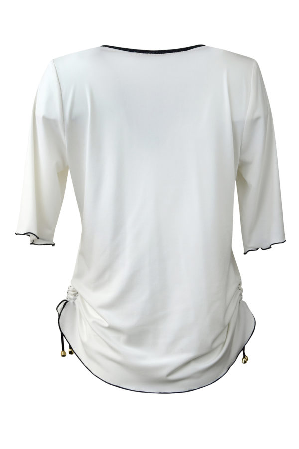 Shirt mit "Polo-embroidery" und Kontrastbündchen, Kurzarm