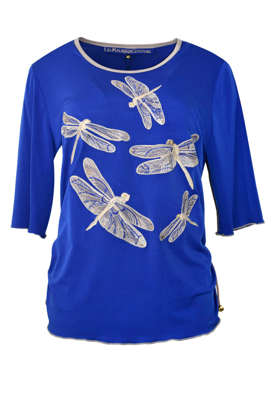 Shirt mit "Dragon Fly-embroidery", Kurzarm