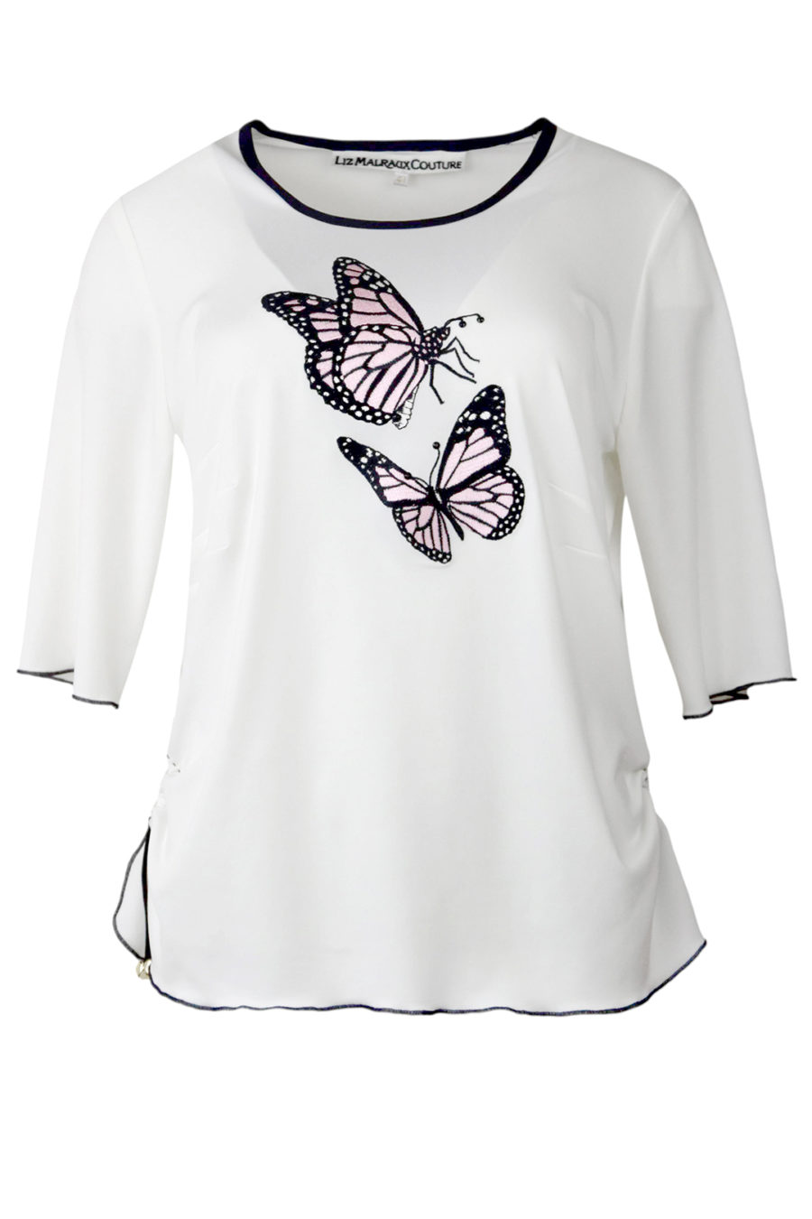 Shirt mit "maxi-butterfly-embroidery", Kurzarm