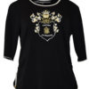 Shirt mit "heraldic embroidery", Kurzarm