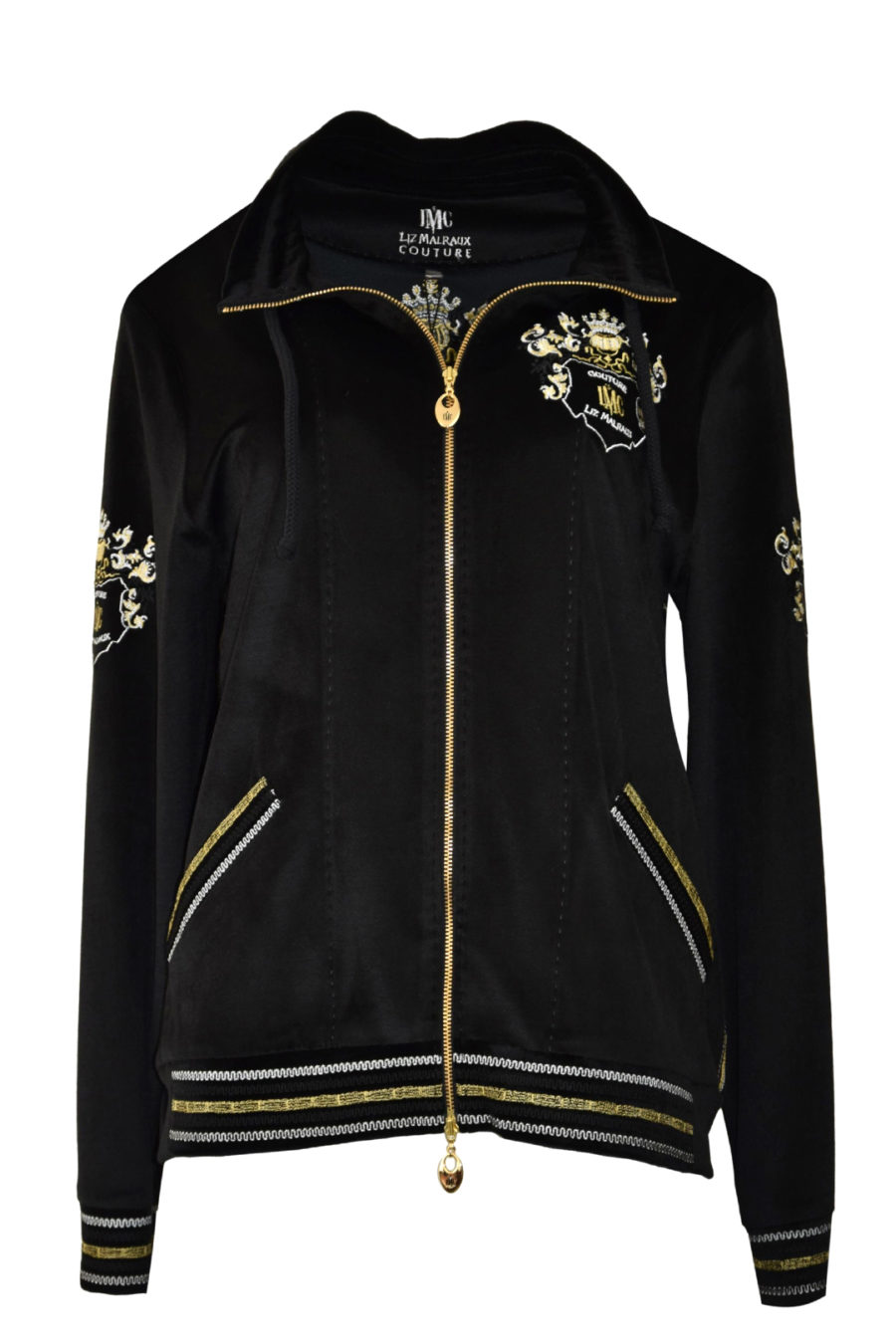 Blouson aus Nicki-Stoff, mit gesticktem Bündchen