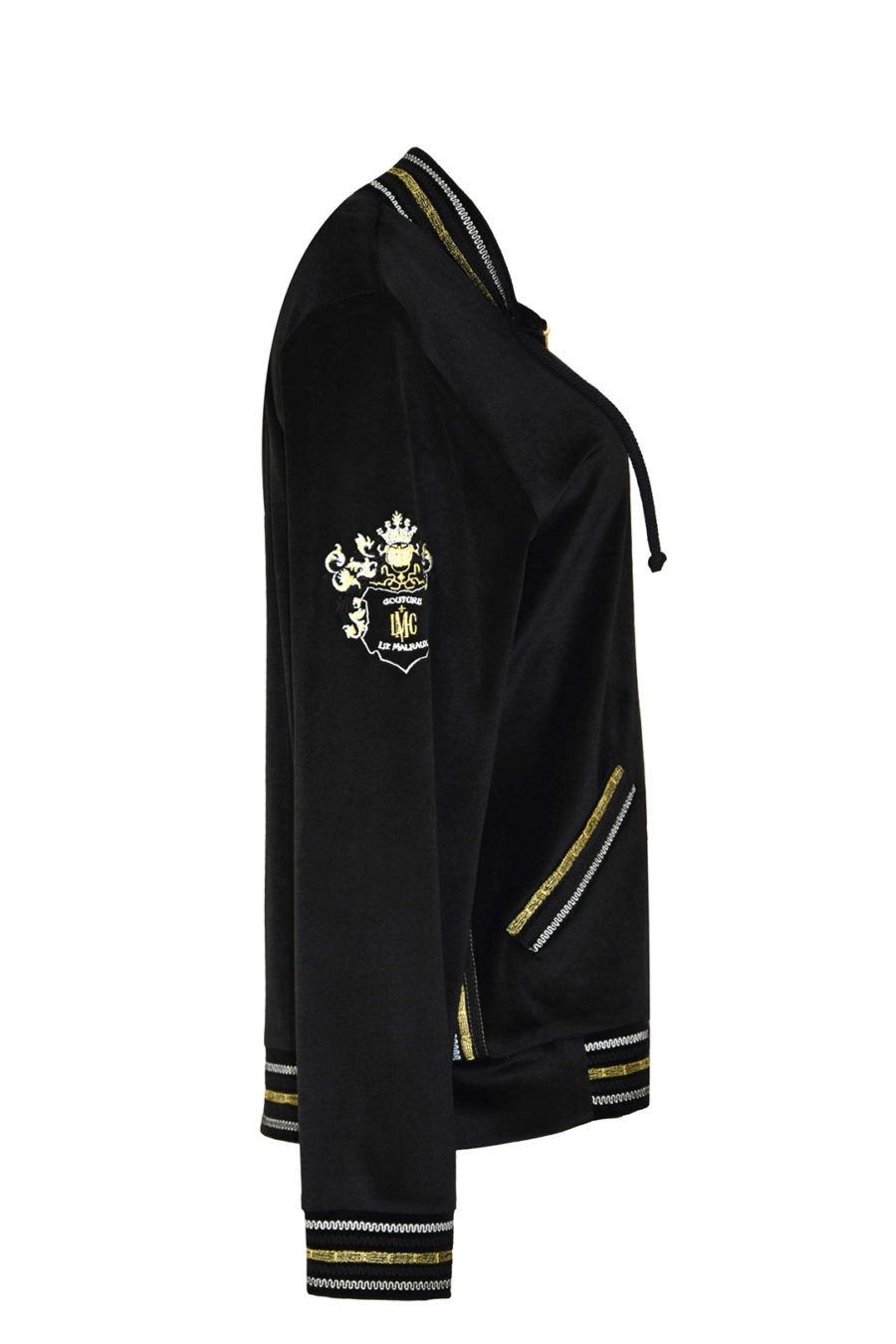 Blouson aus Nicki-Stoff, mit gesticktem Bündchen