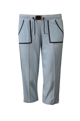 Weite Hose aus Jersey mit gestickten Streifen an den Seiten, in 3/4 Länge mit LMC-Logo, Gummizug und Kordelzügen in der Taille