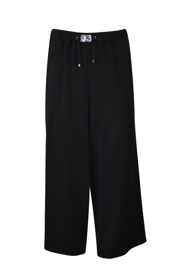 Weite Hose aus schwarzem Jersey mit Seitentaschen, LMC-Logo und elastischen Bund